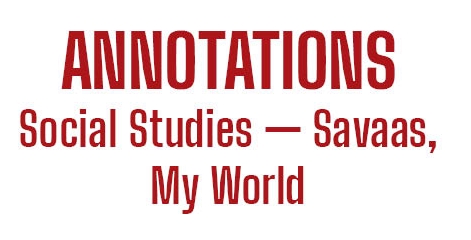 Annotation Labels for Saavas My World Interactive Social Studies