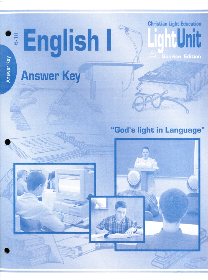 English 1 Answer Key for LightUnits 6-10