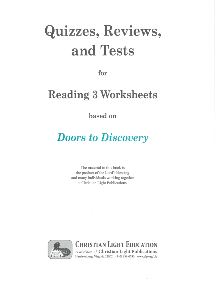 Doors to Discovery Test and Quiz Booklet (order only with Worksheets)