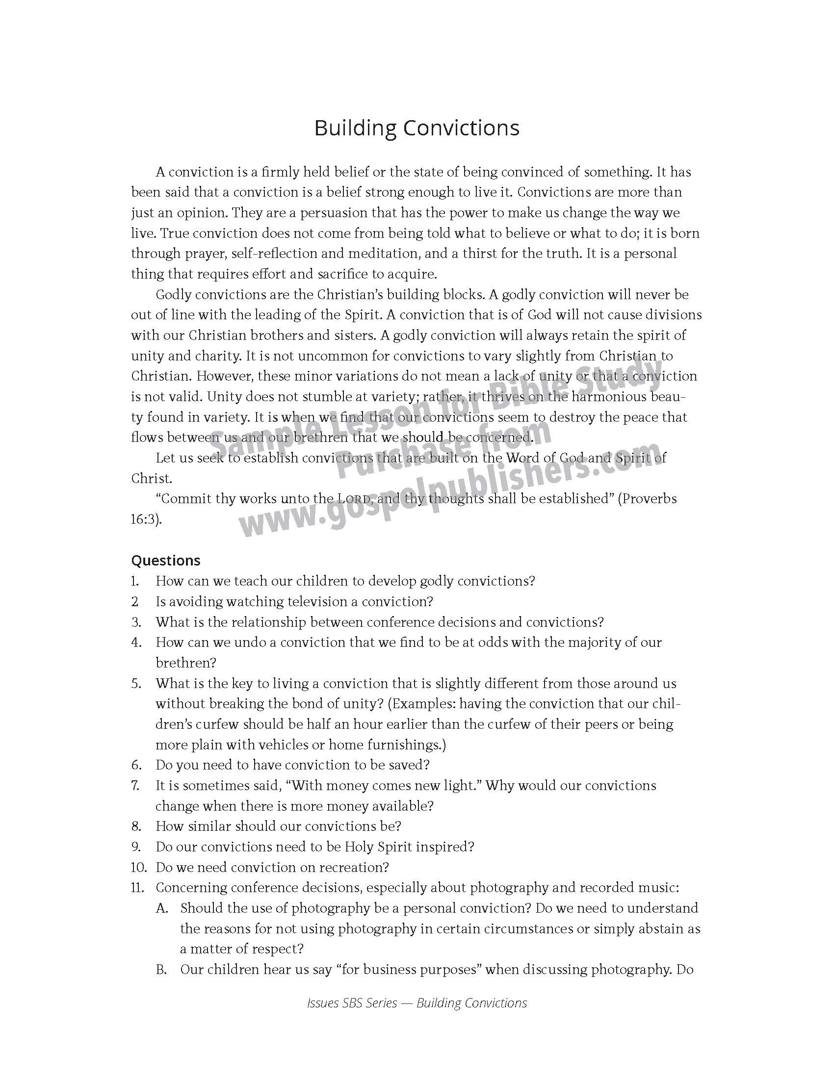 Building Convictions