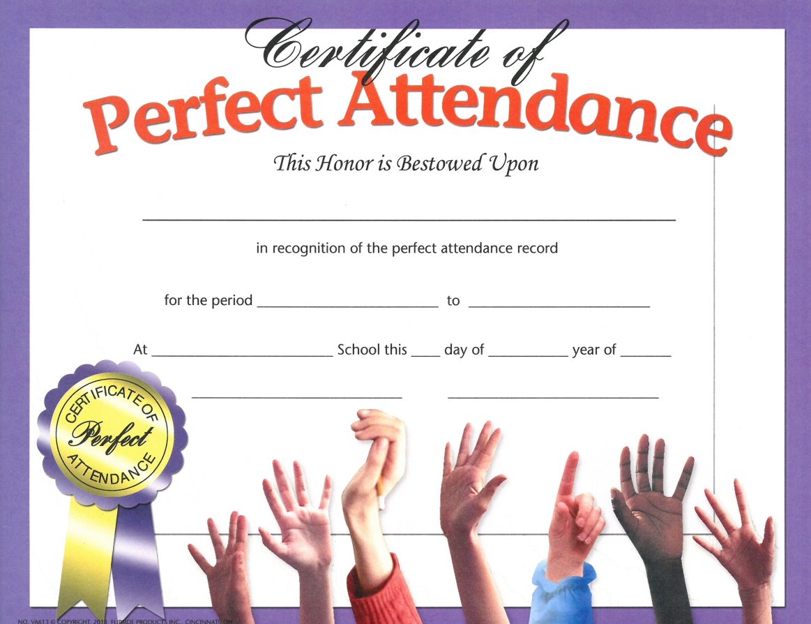 Perfect Attendance Certificate