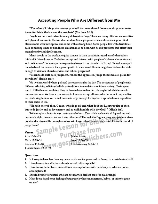 Accepting People Who Are Different from Me