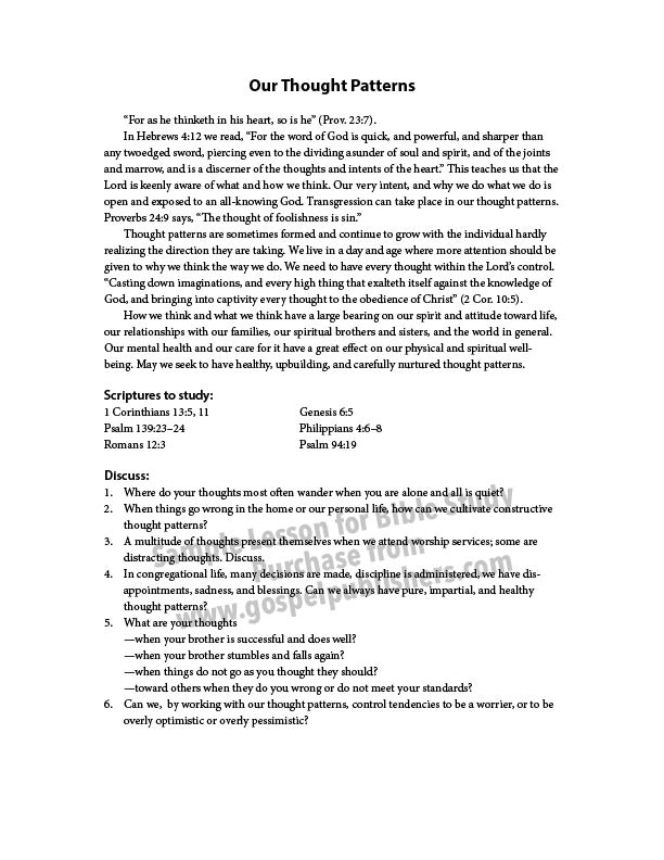 Our Thought Patterns